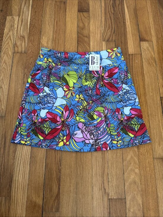 B SKINZ Pants - B Skinz Skort Tropical Vibrant Print Golf Tennis Pickleball Skirt Size S